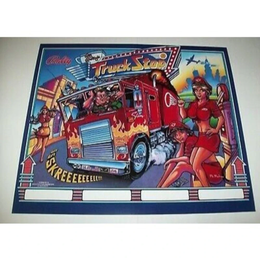 Bally Truck Stop Pinball TRANSLITE Original NOS Game Artwork Big Rig Trucking